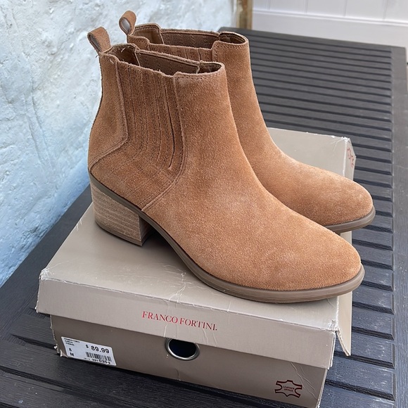 Franco Fortini - Darcie Cognac Suede Ankle Booties - Size 8 - Picture 5 of 13